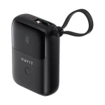 Havit PB5215 10000mAh Power Bank with LED Display, USB-C & Lightning Cable (Black) - Image 2