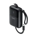 Havit PB5215 10000mAh Power Bank with LED Display, USB-C & Lightning Cable (Black) - Image 4