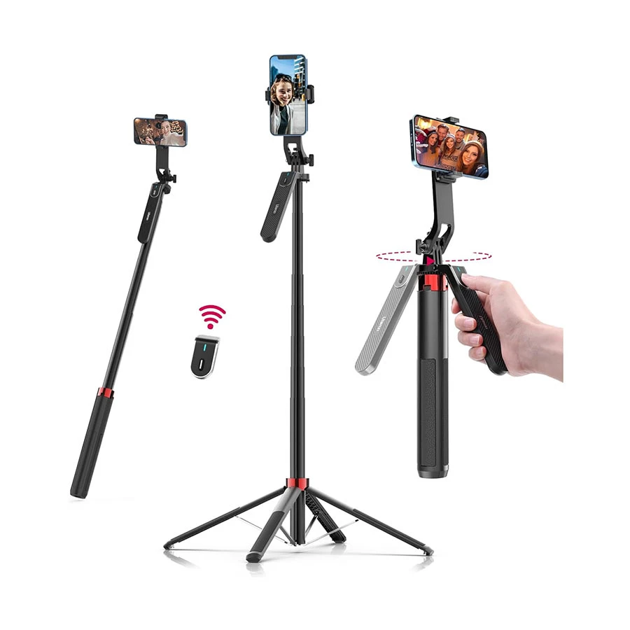ulanzi-ma09-black-bluetooth-selfie-stick-with-21706097250 Ulanzi MA09 Black Bluetooth Selfie Stick Tripod - Image 1