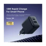 Oraimo Cannon 18D Type-A & Type-C 18W AniFast Charger with USB to Micro USB Black Cable - Image 4